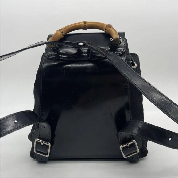 Gucci Bamboo Nylon Leather Mini Backpack - Picture 4 of 15